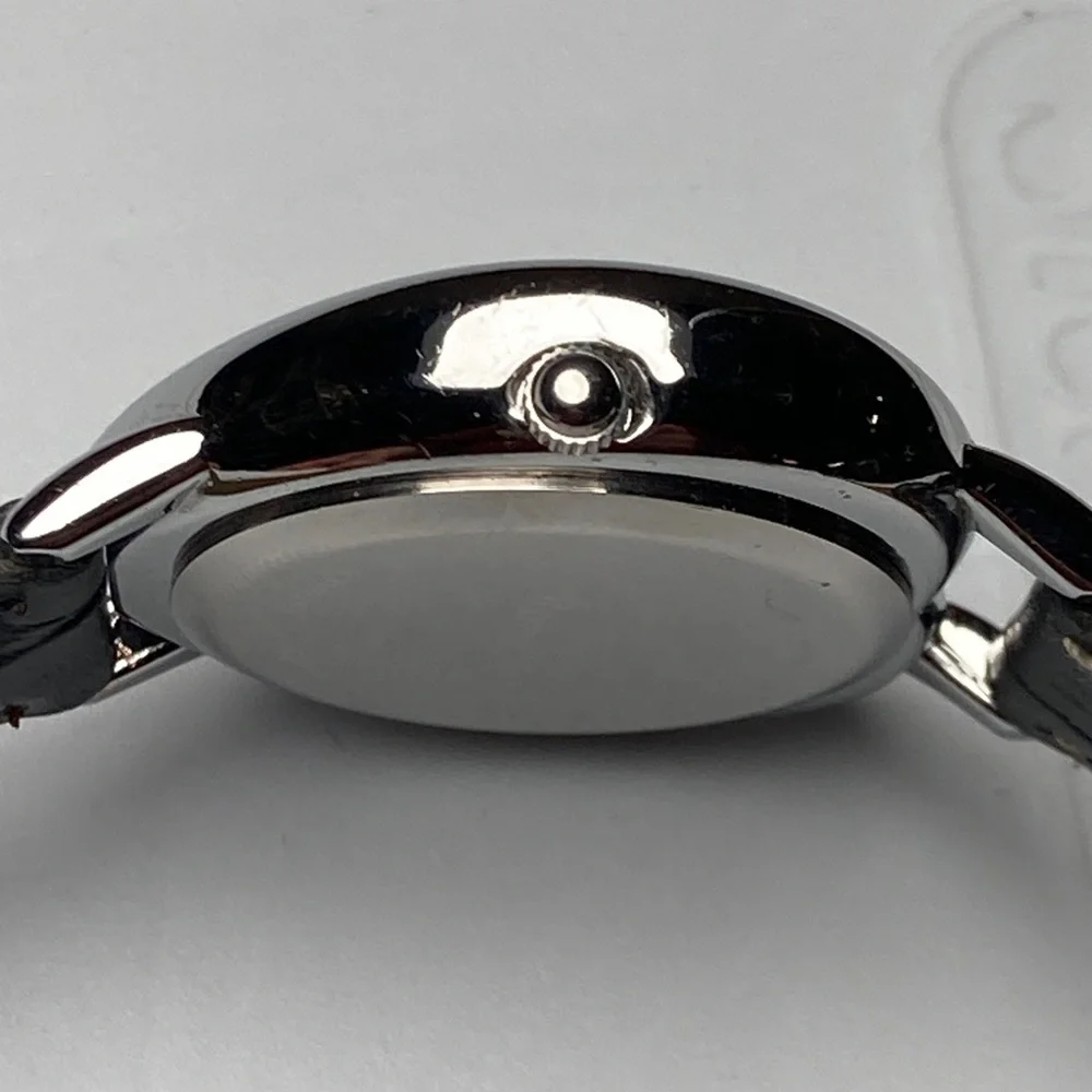 Rovada Claddagh Watch Women Silver Tone Heart blue Dial New Battery black strap